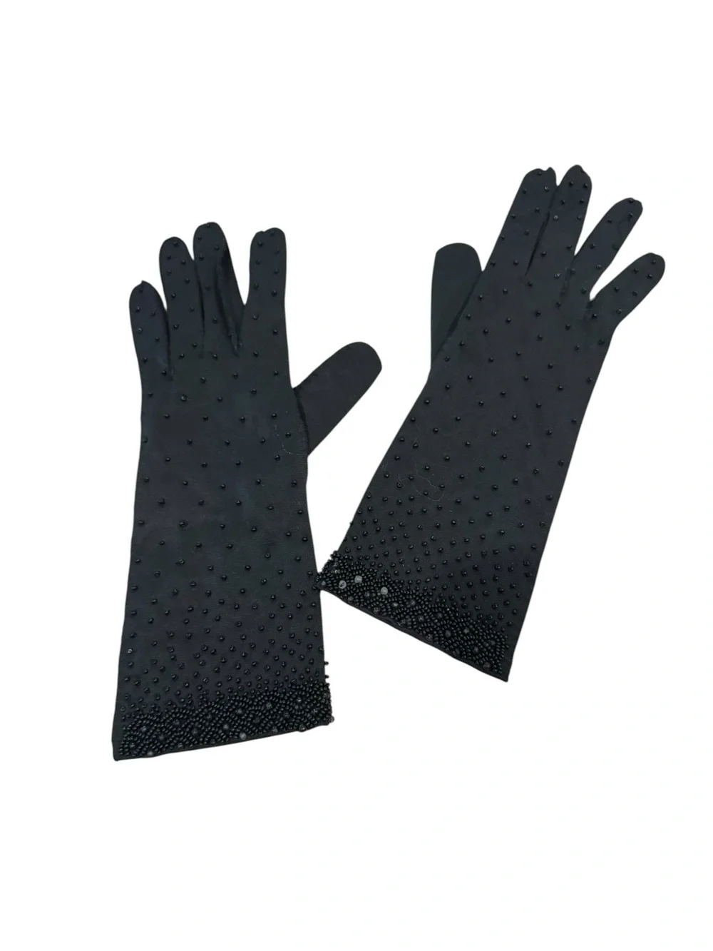 I gave Black Beaded Evening Gloves Sz S